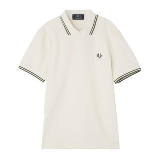 フレッドペリー(FRED PERRY)のFRED PERRY フレッドペリー ポロシャツ/M12 THE FRED PERRY SHIRT【大きいサイズあり】 メンズ ECRU×UNIFORMGREEN(ポロシャツ)