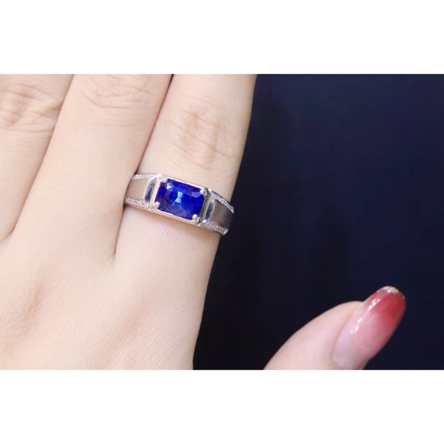 天然 ロイヤルブルーサファイア ダイヤ リング2.12ct k18 f