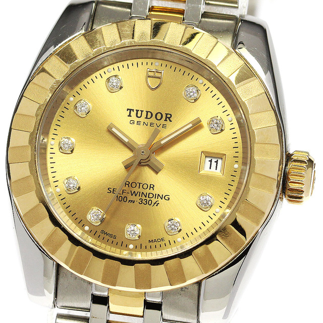 チュードル TUDOR 22013 クラシック デイト 10Pダイヤ cal.2671 自動巻き レディース _753534