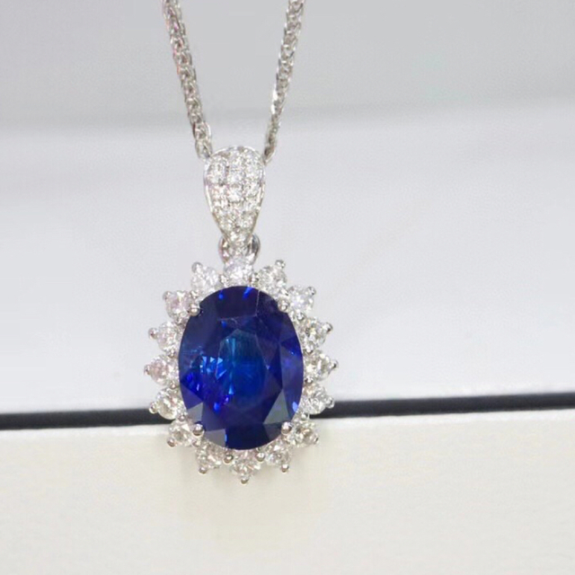 天然 ロイヤルブルーサファイア ダイヤ ペンダントトップ2.1ct f | www