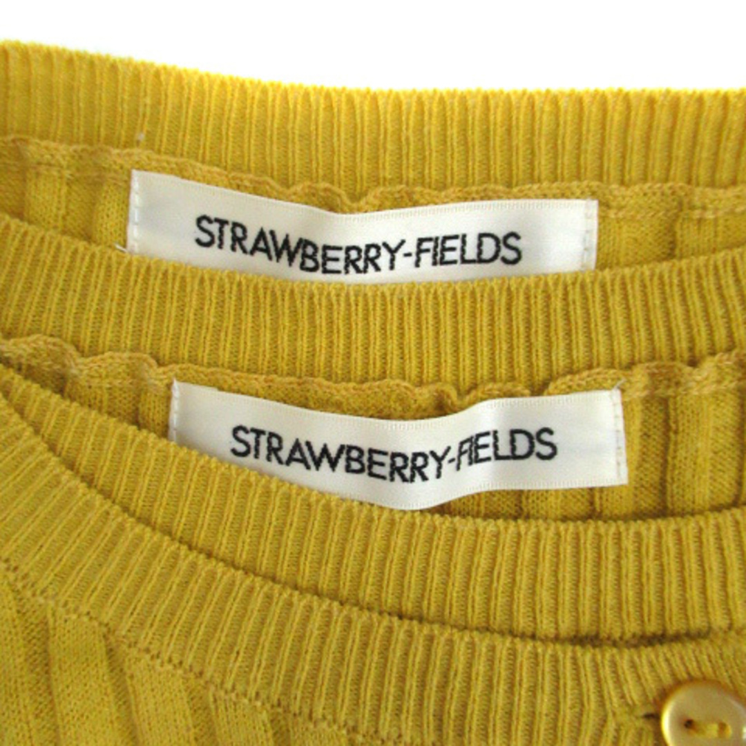 STRAWBERRY-FIELDS(ストロベリーフィールズ)のストロベリーフィールズ アンサンブルニット カーディガン リブカットソー 黄 レディースのトップス(アンサンブル)の商品写真