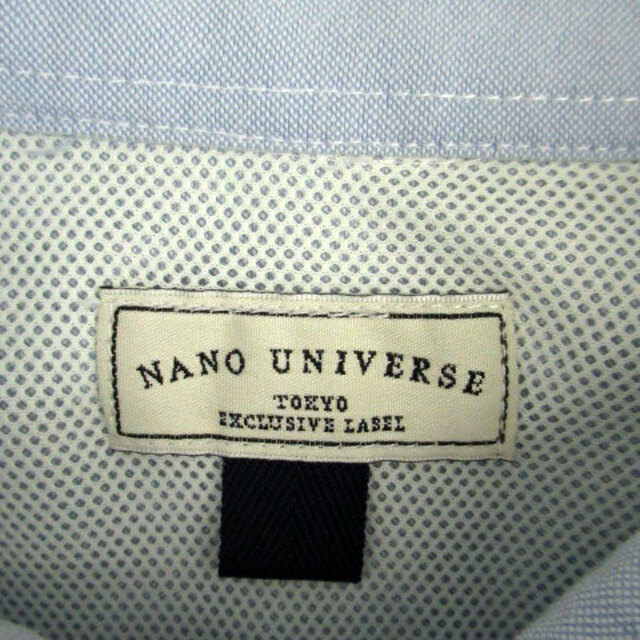 nano・universe(ナノユニバース)のナノユニバース カジュアルシャツ 半袖 ボーダー柄 切替 44 青 ブルー メンズのトップス(シャツ)の商品写真