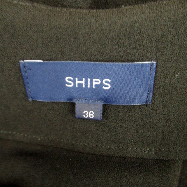 SHIPS(シップス)のシップス SHIPS ワンピース Vネック 半袖 ひざ丈 36 黒 ブラック レディースのワンピース(ひざ丈ワンピース)の商品写真