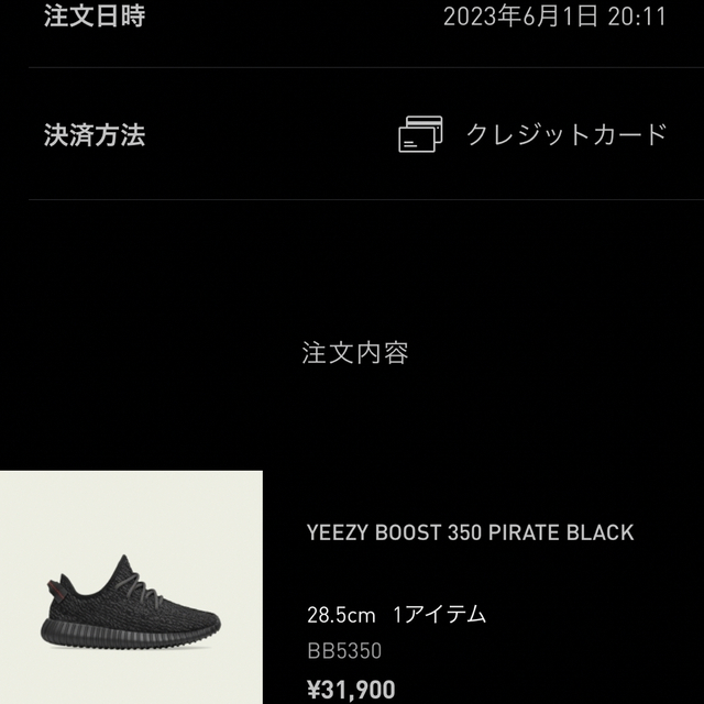 YEEZY（adidas）(イージー)のYEEZY BOOST 350 PIRATE BLACK 28.5 US10.5 メンズの靴/シューズ(スニーカー)の商品写真