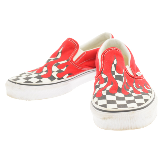 VANS(ヴァンズ)のVANS ヴァンズ Checker Flames SLIP-ON ファイヤーパターン チェッカーフラッグ スリッポン ローカットスニーカー US9/27cm レッド/ブラック/ホワイト メンズの靴/シューズ(スニーカー)の商品写真