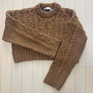 ザラ(ZARA)のzara クロップド丈ニット Mサイズ(ニット/セーター)