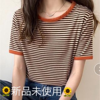 Chaco closet＊パイピングボーダートップス(Tシャツ(半袖/袖なし))