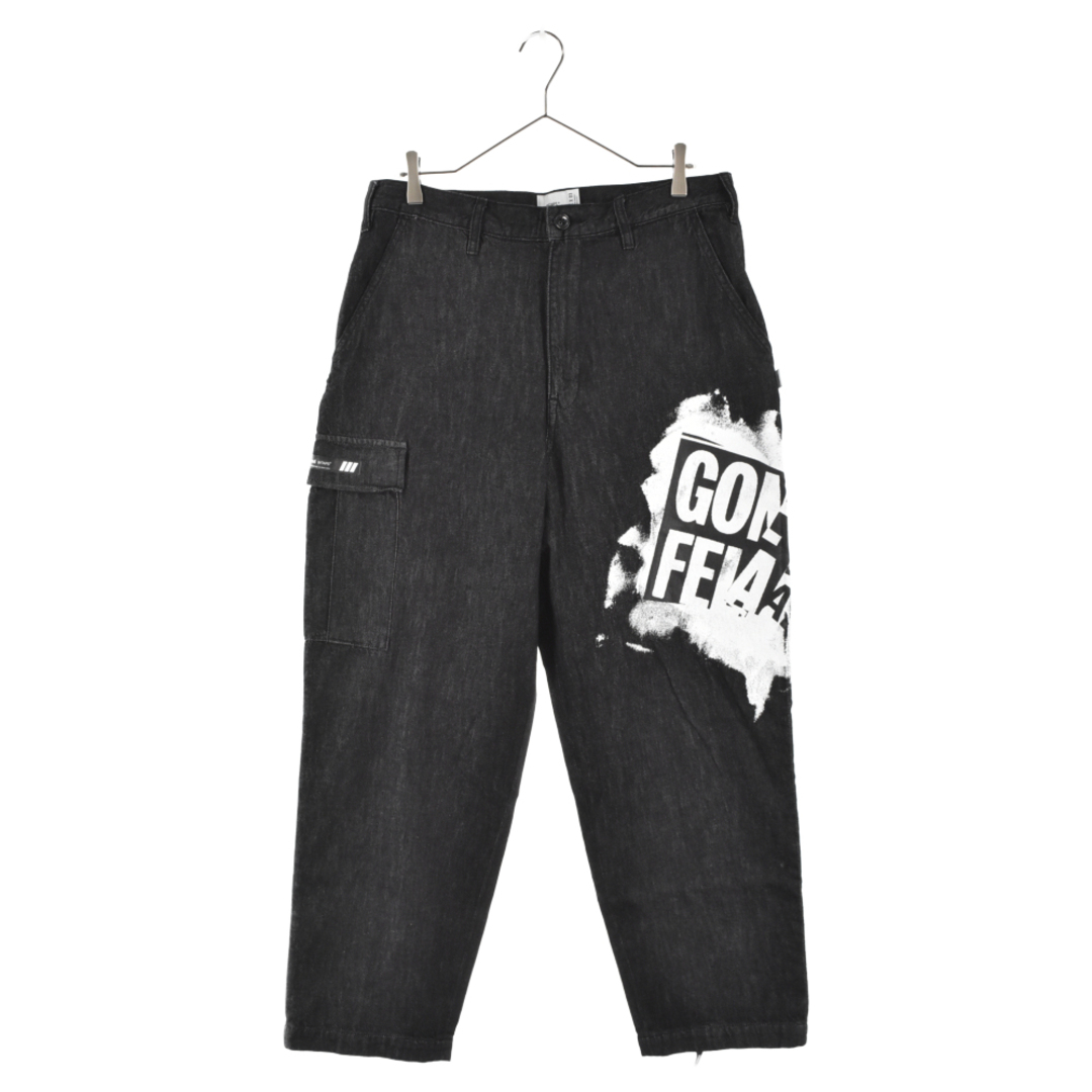 WTAPS ダブルタップス 23SS COTTON DENIM PASTHG 231WVDT-PTM01 ロゴプリント コットン デニム パンツ ブラック