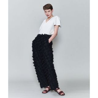6 ROKU PILE JACQUARD EASY PANTS ブラック | galeriaglaser.com.br