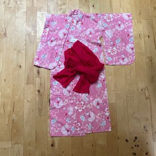 サンリオ(サンリオ)のサンリオ　マイメロディ　マイメロ　浴衣　100cm 女の子　帯付き　(甚平/浴衣)