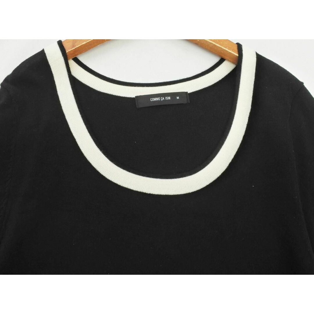 COMME CA ISM(コムサイズム)のCOMME CA ISM コムサイズム シルク混 ニット カットソー sizeM/黒 ■◆ レディース レディースのトップス(カットソー(半袖/袖なし))の商品写真