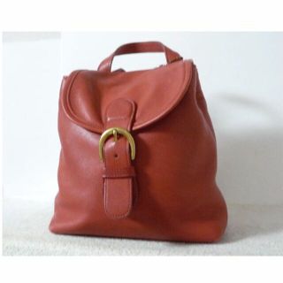 コーチ(COACH)のコーチ　COACH　レザー　コーラルレッド系　リュックサック　USA製(リュック/バックパック)