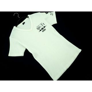 アヴィレックス(AVIREX)のアヴィレックス ワッフル Vネック 半袖 Tシャツ sizeS/白 ■◆ メンズ(Tシャツ/カットソー(半袖/袖なし))