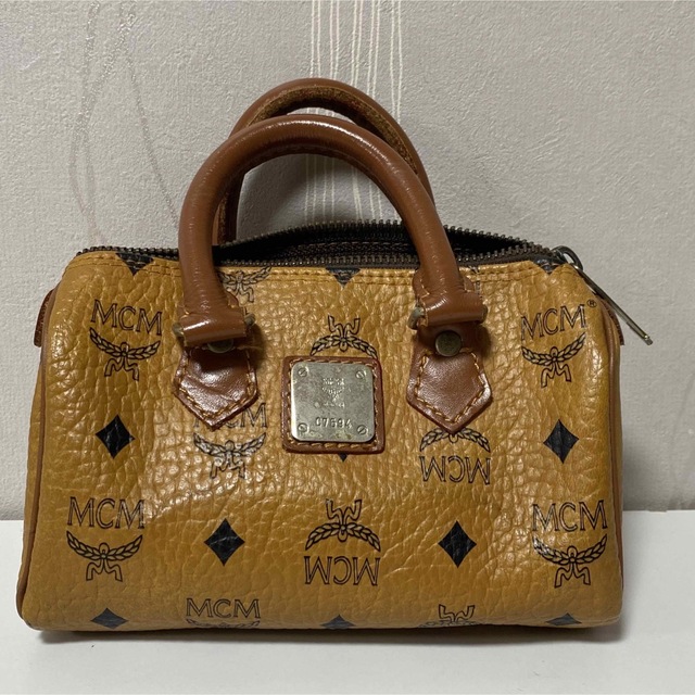 MCM - MCM エムシーエム ハンドバッグ ミニボストンバッグ ブラウンの