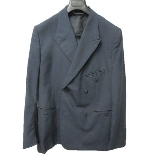 ディオールオム(DIOR HOMME)のディオールオム 美品 ダブル テーラードジャケット ネイビー 紺 46 約M相当(テーラードジャケット)