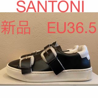 サントーニ(Santoni)の新品 SANTONI ダブルバックルレザー ローカットスニーカー ダブルモンク(スニーカー)