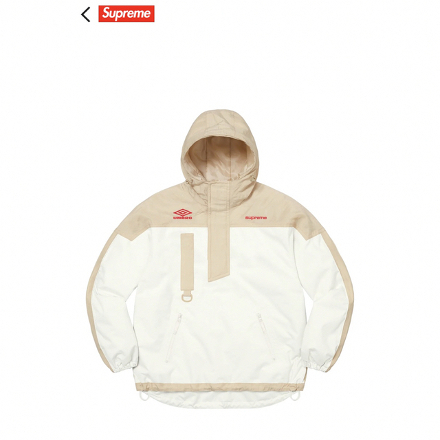 Supreme シュプリーム ジャケット 23SS × Umbro Hooded Anorak アンブロ フーディー アノラック ナイロン ジャケット L オフホワイト系 USA:L【新古品】【未使用】