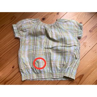 ベベ(BeBe)のBeBe トップス120cm チェック　グリーン　夏半袖女の子(Tシャツ/カットソー)