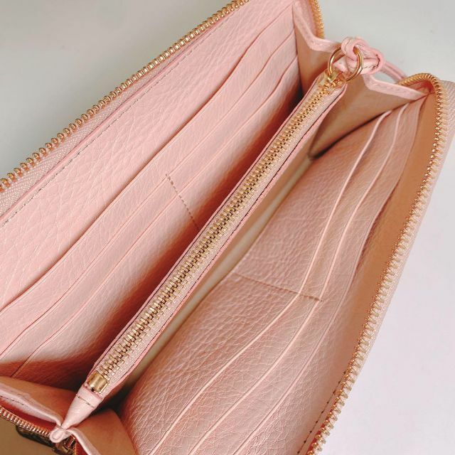 2005極美品 Chloe定価7.2万 リリィ 長財布 ピンクベージュ×ゴールド-