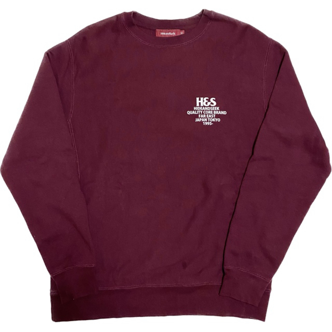 HIDE AND SEEK(ハイドアンドシーク)のH&S Logo Sweat Shirt Burgundy メンズのトップス(スウェット)の商品写真