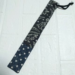 ハンドメイド30cmものさし入れ☆黒恐竜×デニム星☆(その他)