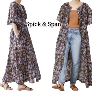 スピックアンドスパン(Spick & Span)のSpick&Span ハンドドローフローラシャーリングワンピース 大人カジュアル(ロングワンピース/マキシワンピース)