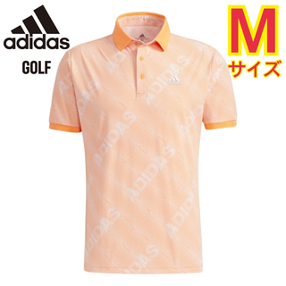 アディダス(adidas)の新品アディダス ゴルフウェア ポロシャツ 半袖 ジオメトリックプリント オレンジ(ウエア)