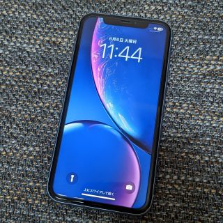 アイフォーン(iPhone)のApple iPhone XR ブルー 64GB 中古品(スマートフォン本体)