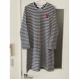 コムデギャルソン(COMME des GARCONS)の★コムデギャルソンガール　PLAYコラボ長袖ボーダーTシャツワンピ★(Tシャツ(長袖/七分))