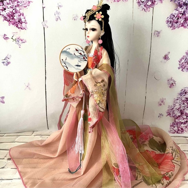 1/6ドール フルセット 可動ボディ 本体 衣装 古代中国衣装 コーラルピンク