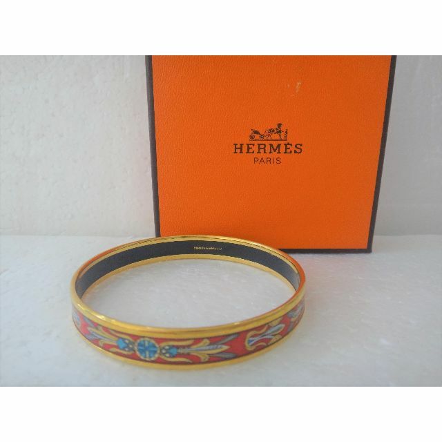 ★美品 HERMES エルメス エマイユ PM 七宝焼き バングル ゴールド★