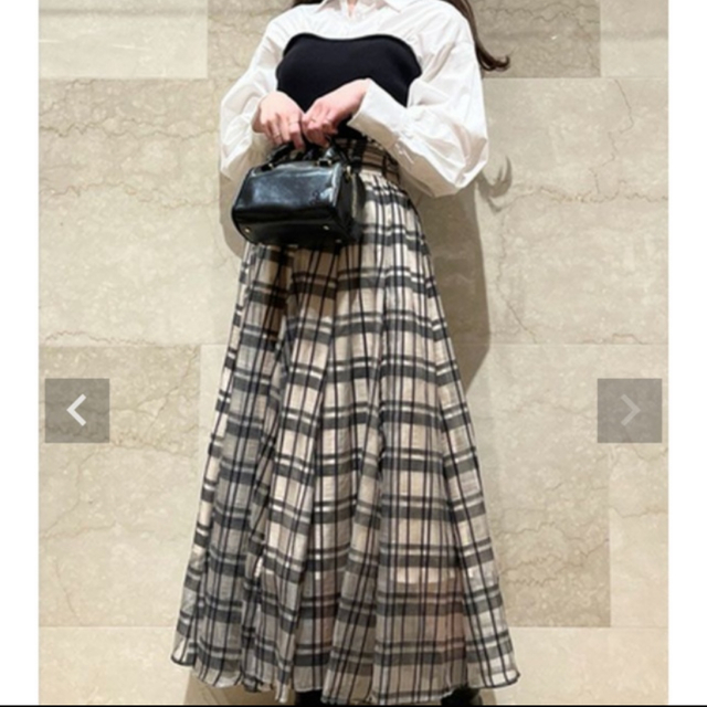 SNIDEL - シアーチェックボリュームスカートの通販 by niko's shop