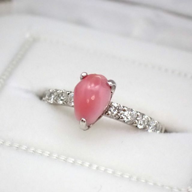 ★大粒！超目玉品！★強火炎コンクパールリング1.50ct　PT900 レディースのアクセサリー(リング(指輪))の商品写真