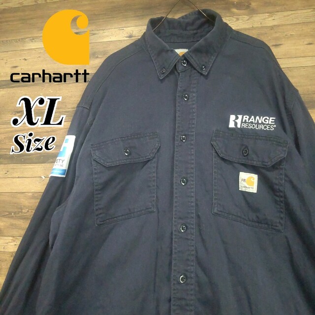 【レアな企業物】Carhartt　カーハート　企業ロゴ　刺繍　パッチワークシャツ | フリマアプリ ラクマ