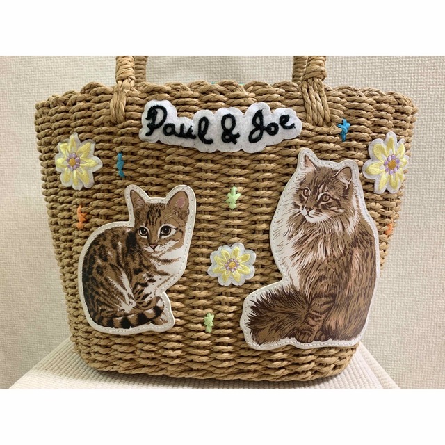 PAUL & JOE(ポールアンドジョー)のポールアンドジョー 猫 ねこ ネコ カゴバッグ かごバッグ レディースのバッグ(かごバッグ/ストローバッグ)の商品写真