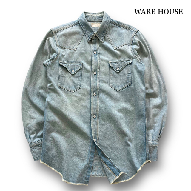 【WARE HOUSE】ウエアハウス Blue&Gray デニムウエスタンシャツ