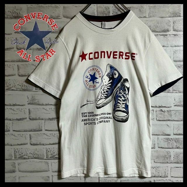 CONVERSE(コンバース)の【希少レア】コンバース⭐︎スニーカープリントTシャツ　おしゃれ　ヴィンテージ メンズのトップス(Tシャツ/カットソー(半袖/袖なし))の商品写真