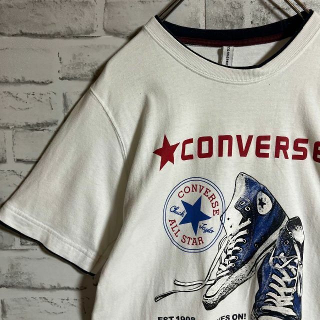 CONVERSE(コンバース)の【希少レア】コンバース⭐︎スニーカープリントTシャツ　おしゃれ　ヴィンテージ メンズのトップス(Tシャツ/カットソー(半袖/袖なし))の商品写真