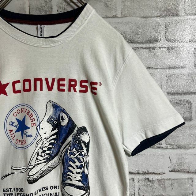 CONVERSE(コンバース)の【希少レア】コンバース⭐︎スニーカープリントTシャツ　おしゃれ　ヴィンテージ メンズのトップス(Tシャツ/カットソー(半袖/袖なし))の商品写真