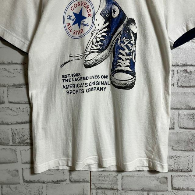 CONVERSE(コンバース)の【希少レア】コンバース⭐︎スニーカープリントTシャツ　おしゃれ　ヴィンテージ メンズのトップス(Tシャツ/カットソー(半袖/袖なし))の商品写真