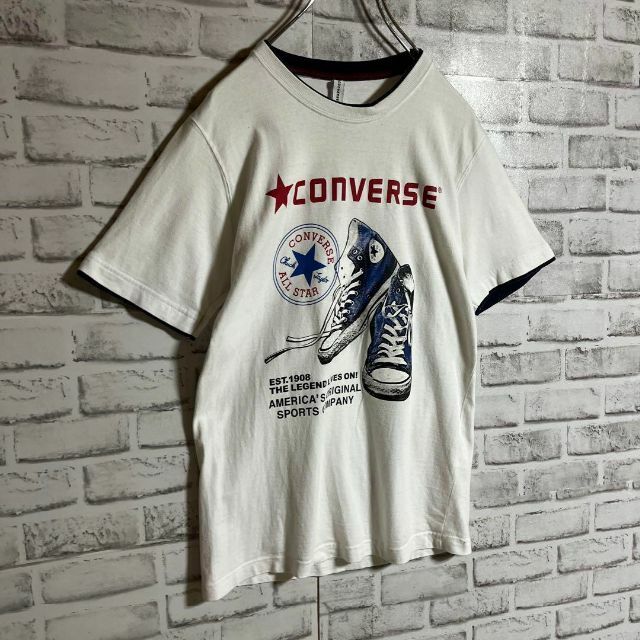 CONVERSE(コンバース)の【希少レア】コンバース⭐︎スニーカープリントTシャツ　おしゃれ　ヴィンテージ メンズのトップス(Tシャツ/カットソー(半袖/袖なし))の商品写真