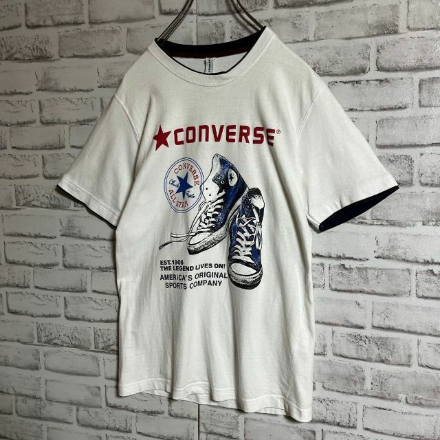 CONVERSE(コンバース)の【希少レア】コンバース⭐︎スニーカープリントTシャツ　おしゃれ　ヴィンテージ メンズのトップス(Tシャツ/カットソー(半袖/袖なし))の商品写真