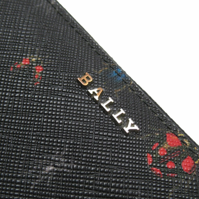 バリー BALLY ラウンドファスナー長財布 レザー ブラック×マルチカラー ユニセックス 送料無料【中古】 g3701f
