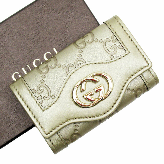 Gucci - グッチ GUCCI キーケース レザー ゴールド ユニセックス