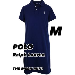 ポロラルフローレン(POLO RALPH LAUREN)のPOLO Ralph Lauren メッシュミニ 半袖ポロワンピース ネイビーM(ミニワンピース)