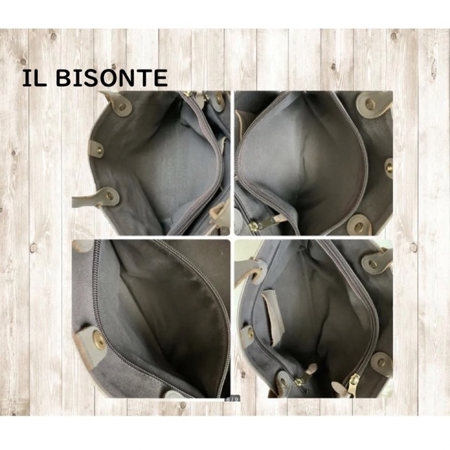 IL BISONTE(イルビゾンテ)の【美品】IL BISONTE   イルビゾンテ　レザーハンドバッグ　グレー レディースのバッグ(ハンドバッグ)の商品写真