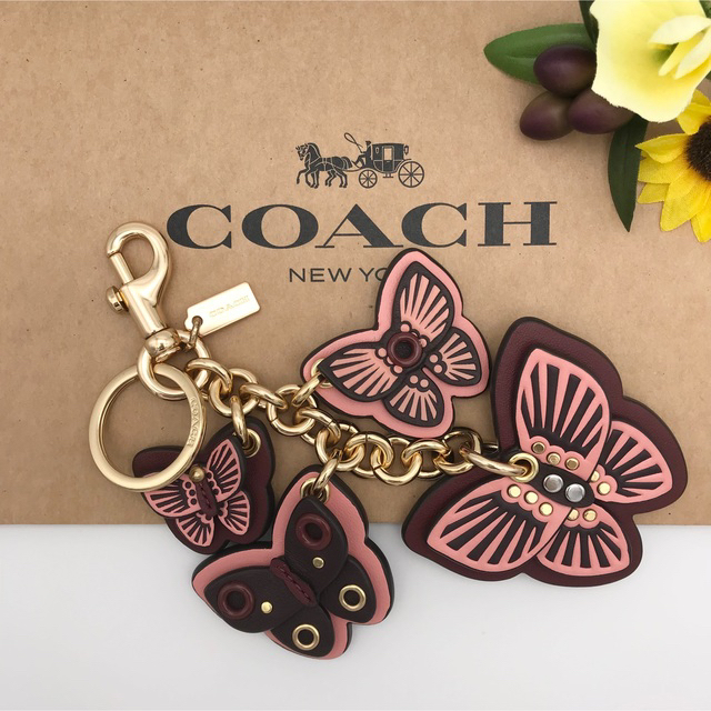 【レア】COACH コーチ バタフライ クラスター バックチャーム キーリング