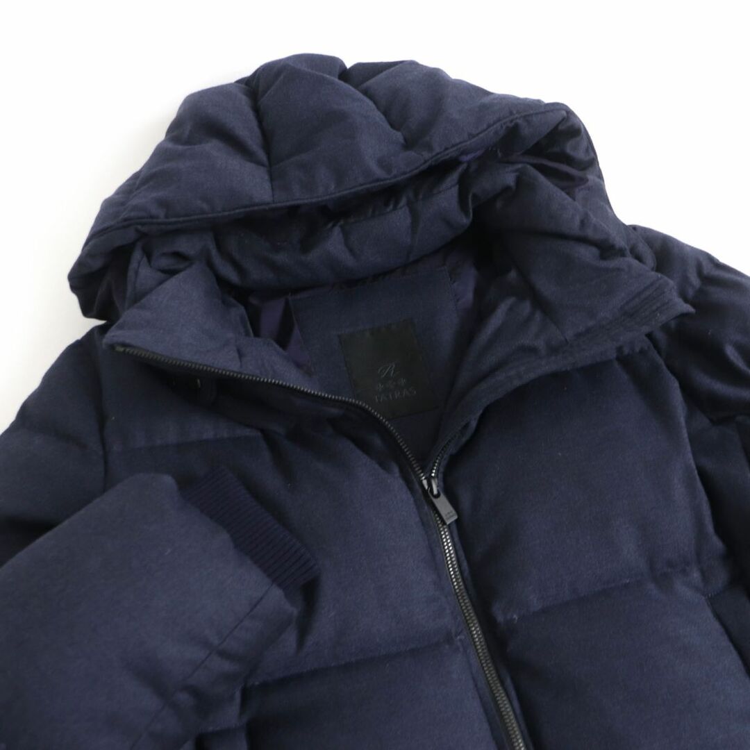 美品□19AW TATRAS/タトラス Rライン MTK9ED4158 ロゴワッペン付き WZIP ウール フーデッド ダウンジャケット ネイビー 03 正規品 メンズ