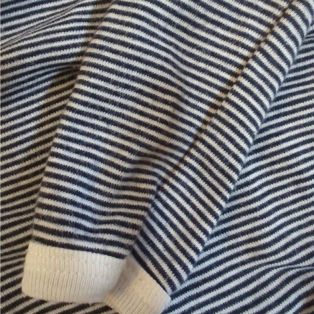 PETIT BATEAU(プチバトー)のプチバトーPETIT BATEAUボーダー柄長袖ロンパース キッズ/ベビー/マタニティのベビー服(~85cm)(ロンパース)の商品写真