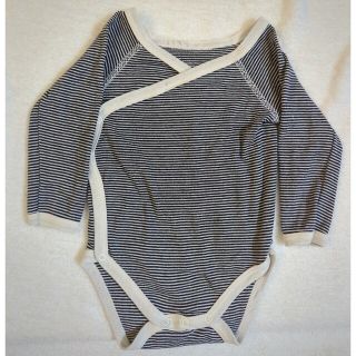 プチバトー(PETIT BATEAU)のプチバトーPETIT BATEAUボーダー柄長袖ロンパース(ロンパース)